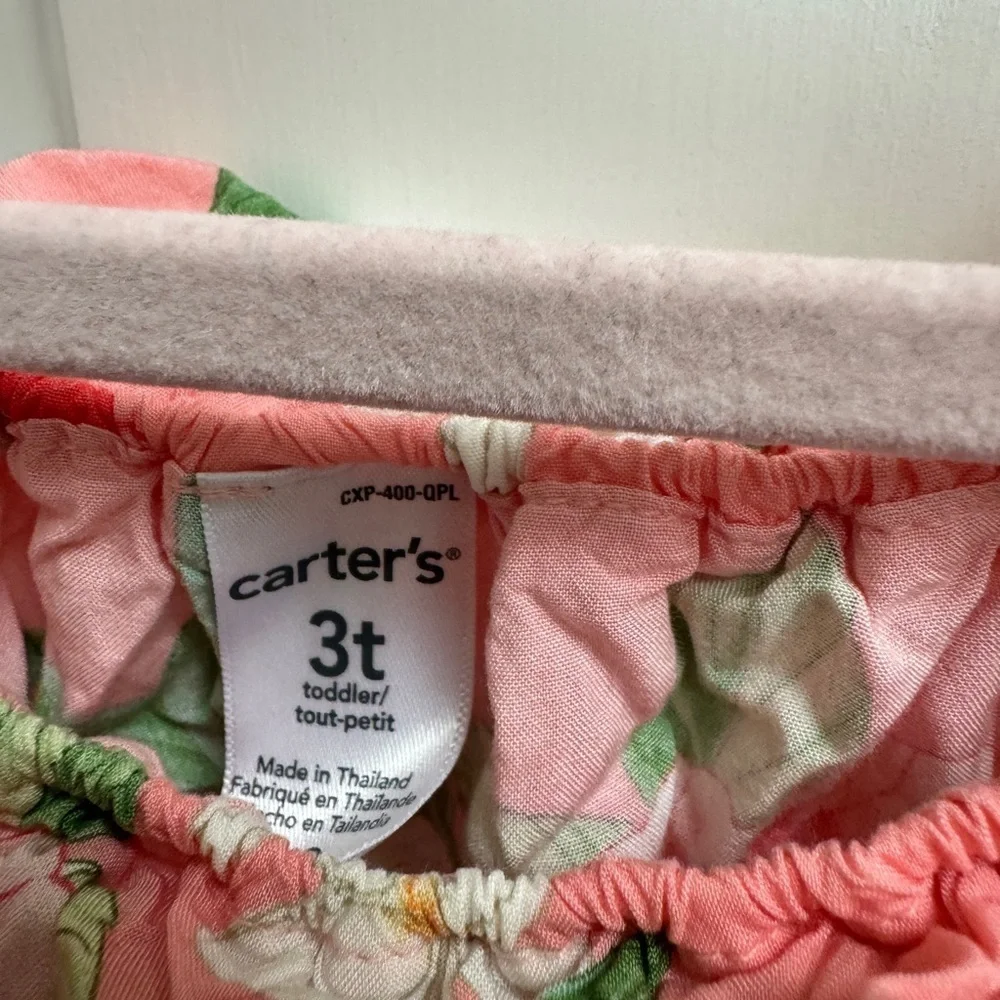 NWOT Carter’s 3T Pink Girls Floral Off the Shoulder Dress